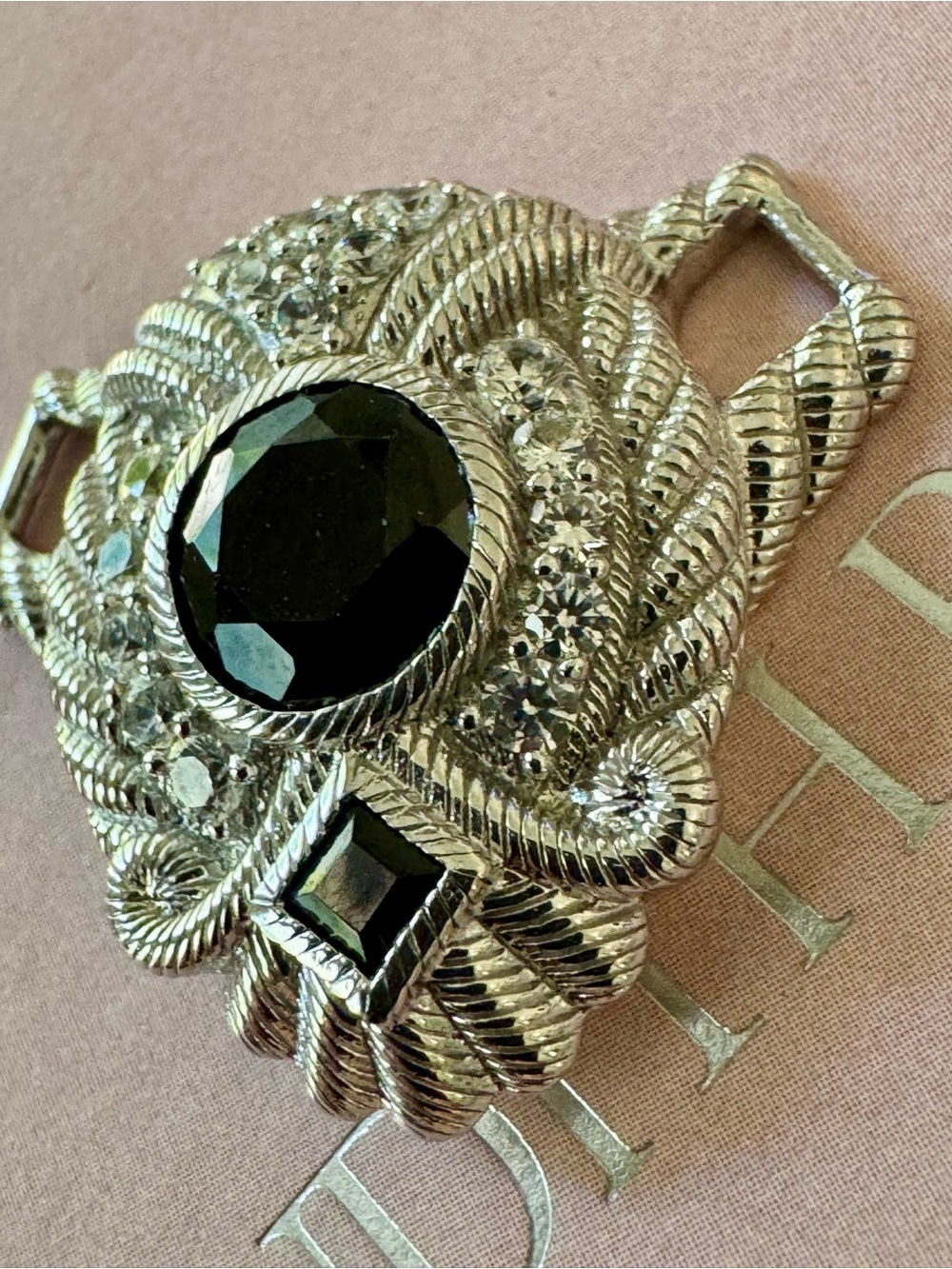 Judith Ripka Silver-Tone Necklace Pendant with Black Crystals - Picture 2 of 7